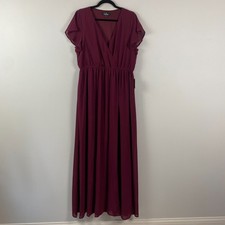 Lulu’s Lost in the Moment Burgundy Maxi Dress Bridesmaid Wedding Dress Size XL
