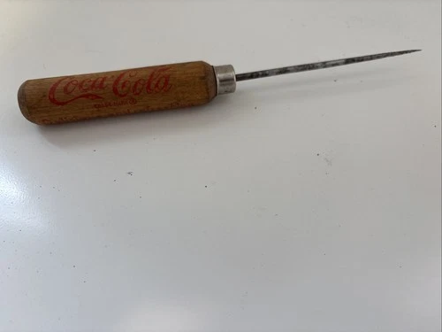 Vintage Style Wood Handle Ice Pick Coca-Cola Coke Pop Soda Advertising