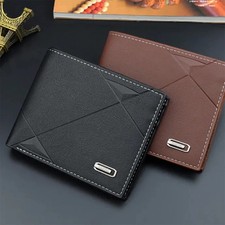 Men's Fashion Business Short Wallet With Card Slots Horizontal Soft PU Men Purse