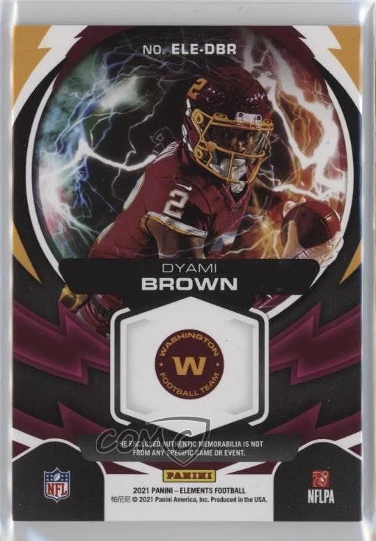 2021 Panini Elements Electric /199 Dyami Brown #ELE-DBR Rookie RC - Image 2 of 2