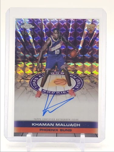 KHAMAN MALUACH 2025-26 TOPPS CHROME PURPLE GEOMETRIC ROOKIE RC AUTO /75 Q5908