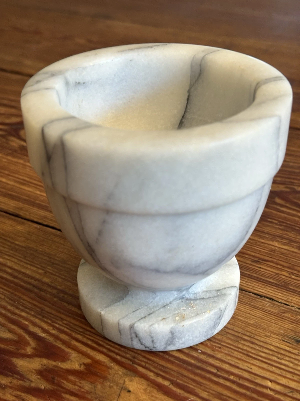 Vintage White and Grey Stripe Marble 4” Mortar