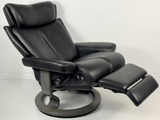 Ekornes Stressless MAGIC "Leg Comfort" Powered Black Leather Recliner Chair Otto