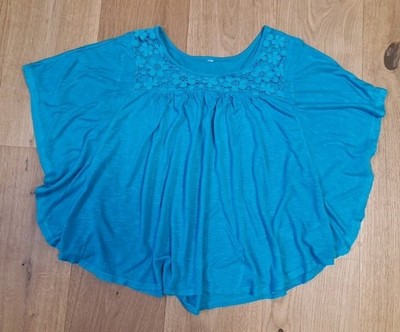 Locker Fließendes Damen Top Shirt Größe S Türkis