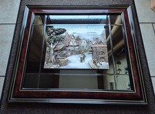 Creazioni Artistiche ARG925 Silber - Bild im Spiegel - "Dorf mit Reiter"