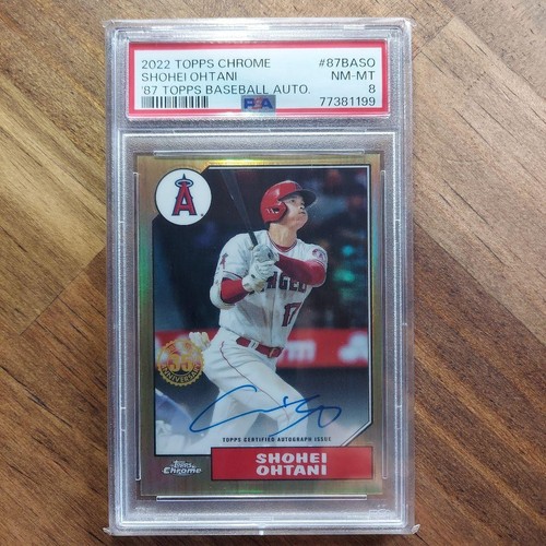 Shohei Ohtani 2022 Topps Chrome #87BASO On card Autograph Auto/50 PSA 8