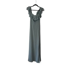 show me your mumu emma maxi dress green gray chiffon, women size small