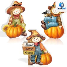 3 Pcs Fall Decorations for Home Wooden Fall Scarecrow Decor Vintage Fall Tier...