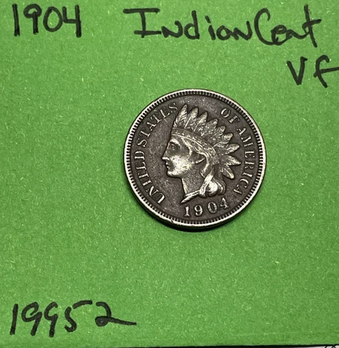 1904-P Indian Head Cent / Penny VF Very Fine See Pictures