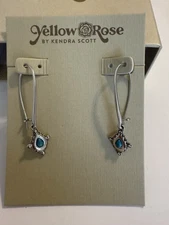 Kendra Scott Yellow Rose Silver Turquoise Earrings 