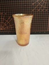 Tree Bark Carnival Glass Marigold Juice Tumbler Jeanette Imperial