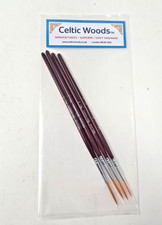 Set of 4 Synthetic Sable Rigger Brushes Sizes 0, 1, 2 and 3