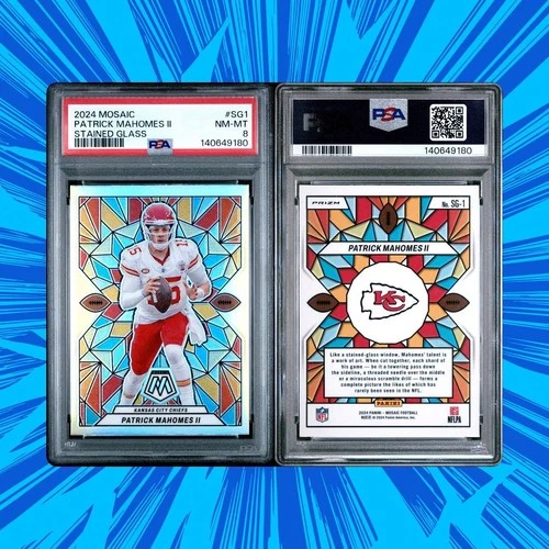 Patrick Mahomes II 2024 Mosaic Stained Glass SSP SG1 PSA 8 - KC Chiefs