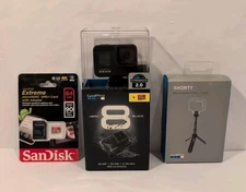 GoPro Hero 8 Black Camera With Accessories - Shorty Tripod - 64GB Memory Card