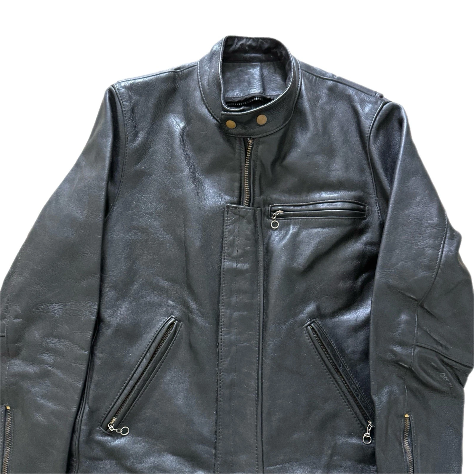 Vintage Vanson Men’s 42 Cafe Racer Style AZ Motorcycle Leather Jacket - product detail image 2