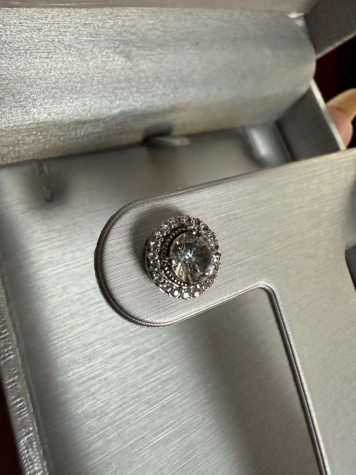 Zales Lab Diamond Sterling Silver Earrings Stud Earrings Silver Earrings Gift - Image 3 of 4