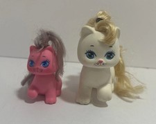 Vintage Mattel My Pretty Little Kitty Lot Of 2 Pink  White