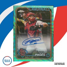 2024 Topps Chrome Update Pedro Pages Auto Aqua Wave /199 RC Cardinals