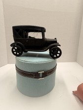 Vintage IRON ART JM 137 MODEL T Toy Ford Car 6" x 3.5" Black Cast Iron