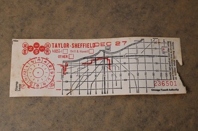 Vintage CTA Taylor Sheffield Paper Transfer Rare Chicago Transit Ephemera