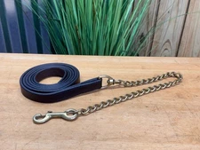 TOP QUALITY Butter Soft Leather Horse Lead w Brass Chain For Halter ~ Show