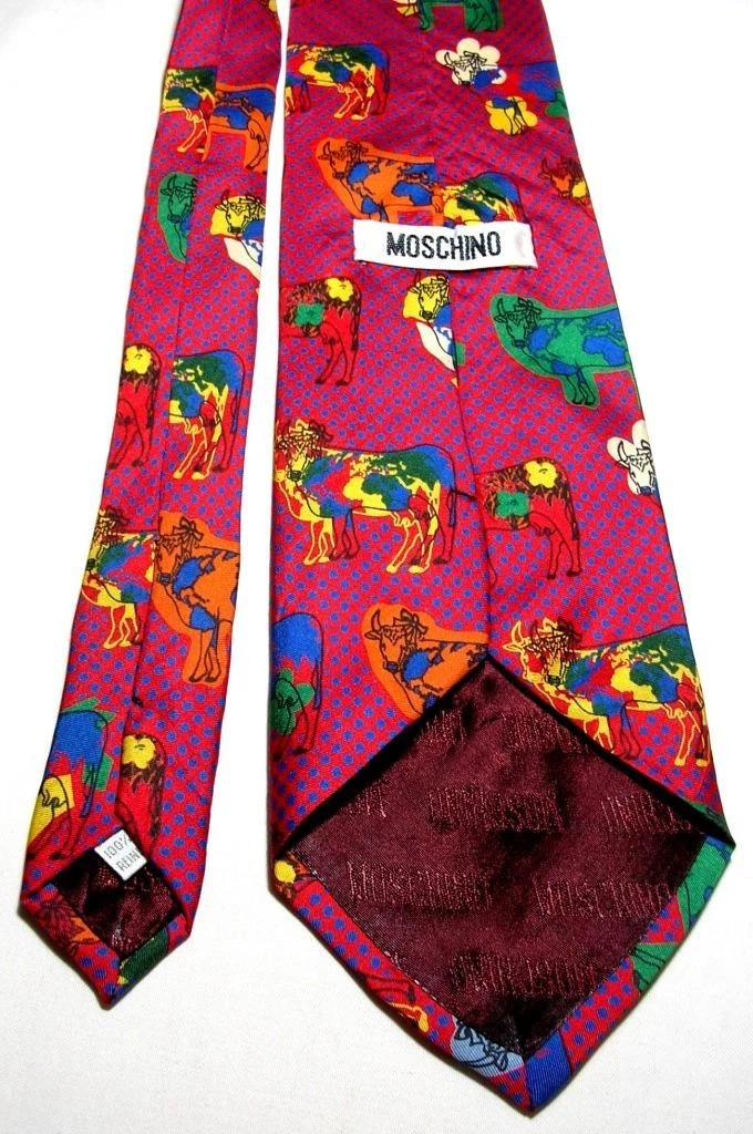 USED TIE CRAVATTA MOSCHINO COWS