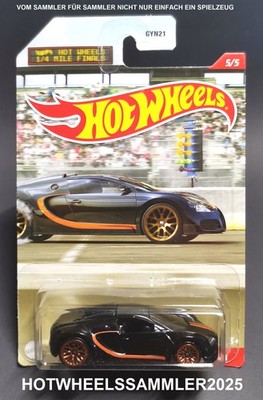 HOT WHEELS ''BUGATTI VEYRON 16.4'' FARBE SCHWARZ MILE FINALS GRP32 LONG CARD NEU