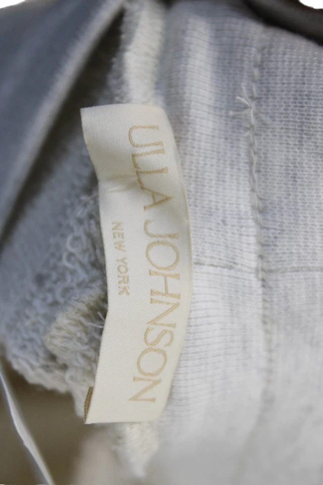 Calça de moletom feminina Ulla Johnson cordão branco algodão orgânico tamanho P - Imagem 4 de 4