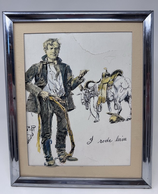 C.M. Russell “I Rode Him” BPOE 214 Great Falls MT Army Recruiting Display 11x14