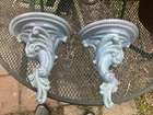 Royal Haeger  by royal Hickman 1940s pair wall shelves mallow glaze one has chip