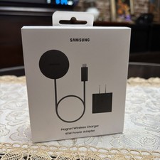 GENUINE Samsung Magnet Wireless Charger & 45W Power Adapter Dark Gray New