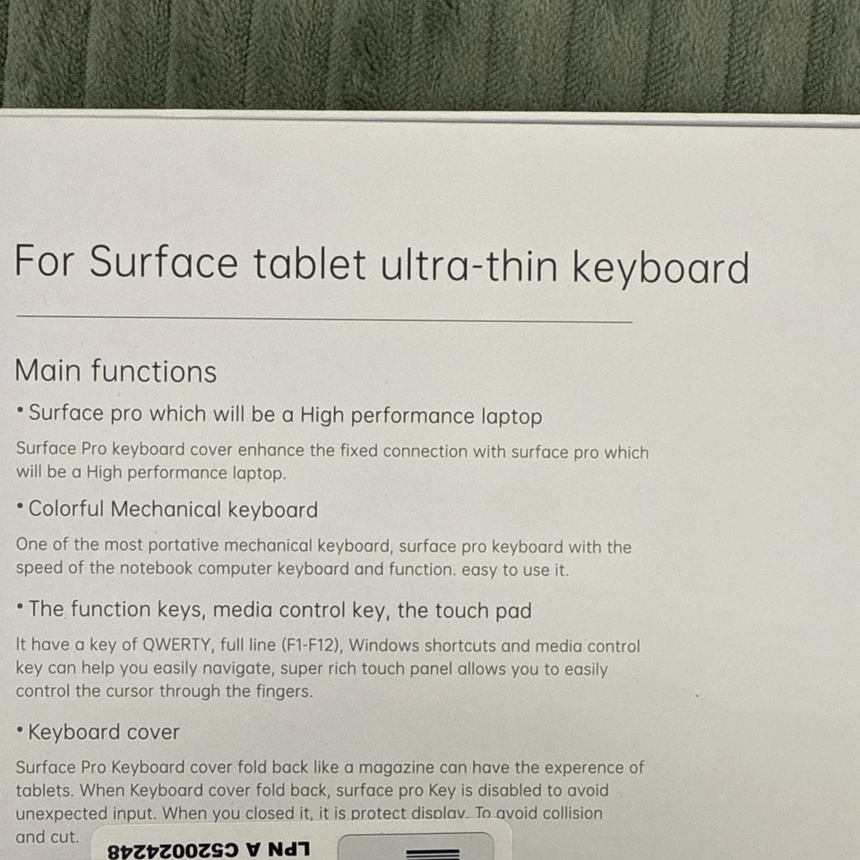 Teclado ultra delgado para tablet Surface Pro. Para Surface Pro 8 9 X 10 y 11.�� Foto 3 de 4