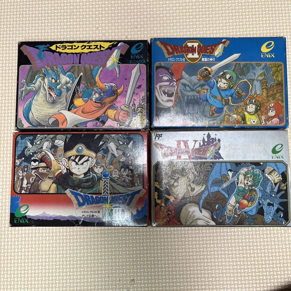 Dragon Quest 1 2 3 4 I II III IV set Nintendo Famicom FC Japan w 