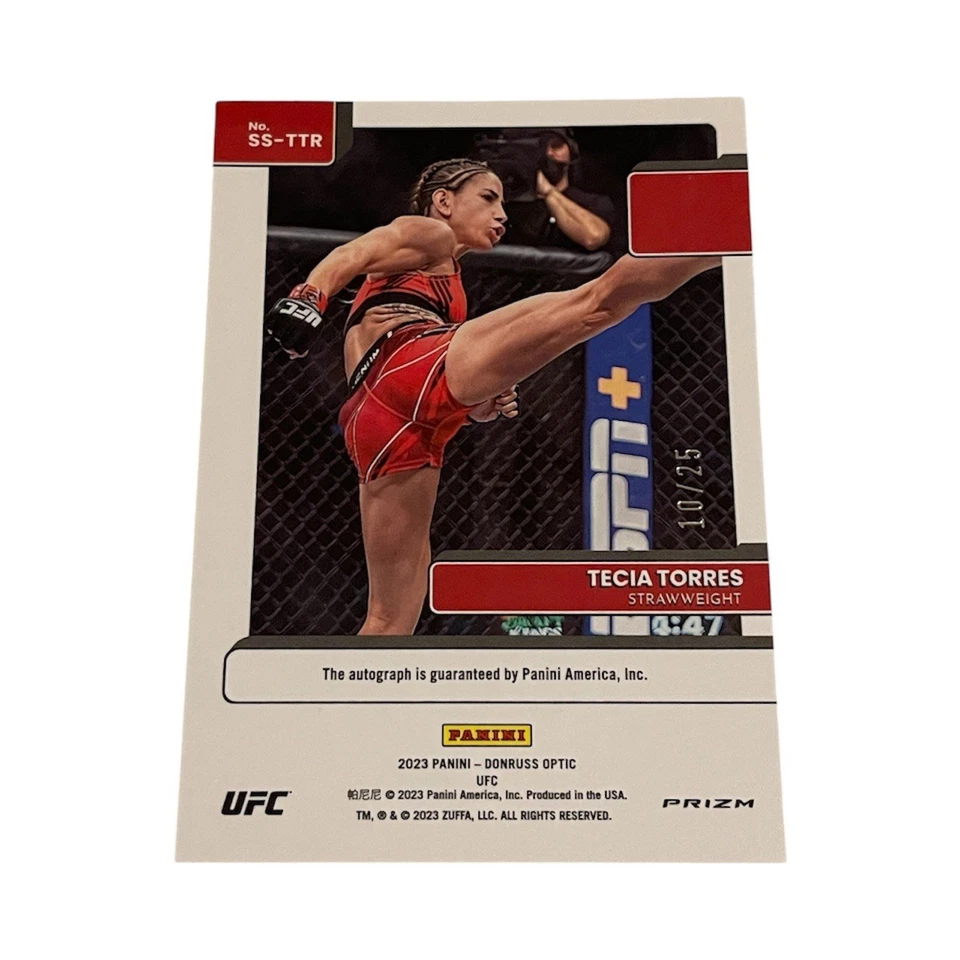 2023 Donruss Optic UFC Tecia Torres Auto Signature Series Teal Prizm /25 - Image 2 of 3