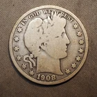 1908 **D** BARBER SILVER HALF DOLLAR ***NICE COIN!***  FREE SHIPPING! C1944