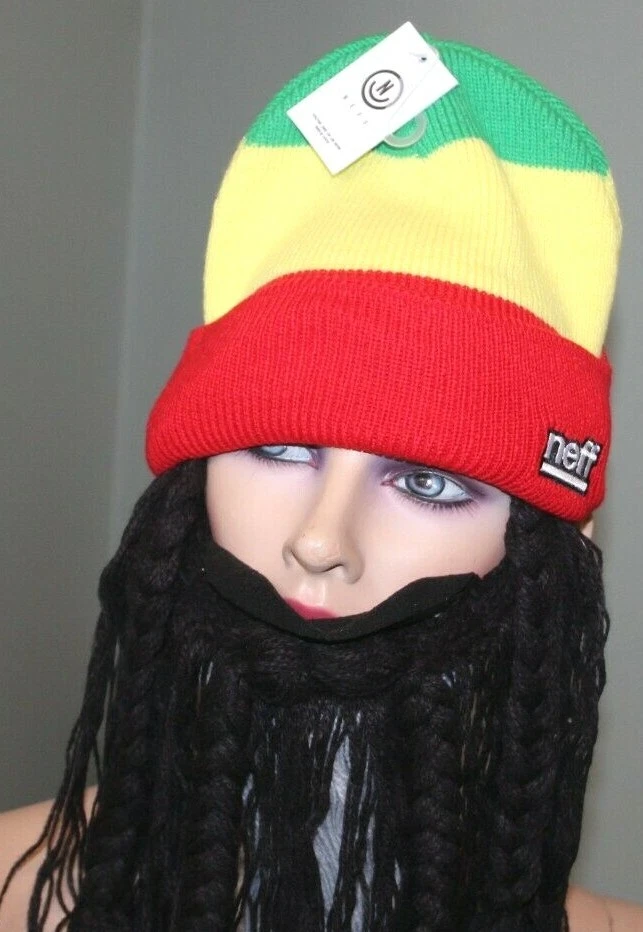 Gorro masculino NEFF Bunyan barbudo, rasta, chapéu tamanho único novo - Imagem 2 de 4