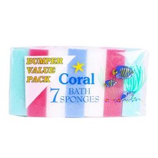 Coral Synthetic Bath Sponges 7 Pack