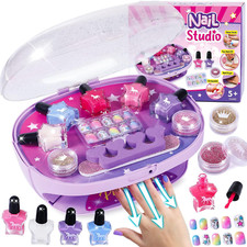Golray Kids Nail Polish Set for Girls, All-In-One Nail Art Kit - Dryer/ Glitter