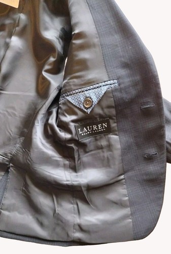 Lauren Ralph Lauren Suit Jacket Boys 8 Regular Ultra Flex Black Plaid - Picture 11 of 14