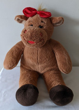 Build-A-Bear 16" Holly Moose Brown Plush Stuffed Animal Toy Reindeer Red Bow BAB