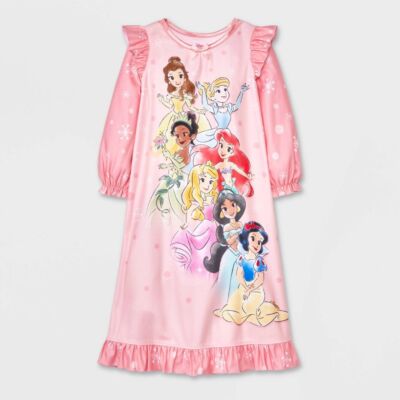 Disney Princess Nightgown Pajama Gown Sleep Shirt Girls 2T 4T Toddler  Pink NWT