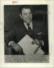 1975 Press Photo Joseph Conte proposes football championship game to NCAA