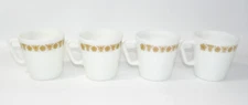 Lot Of 4 Corelle #1410 Golden Butterfly D Handle Coffee Mugs