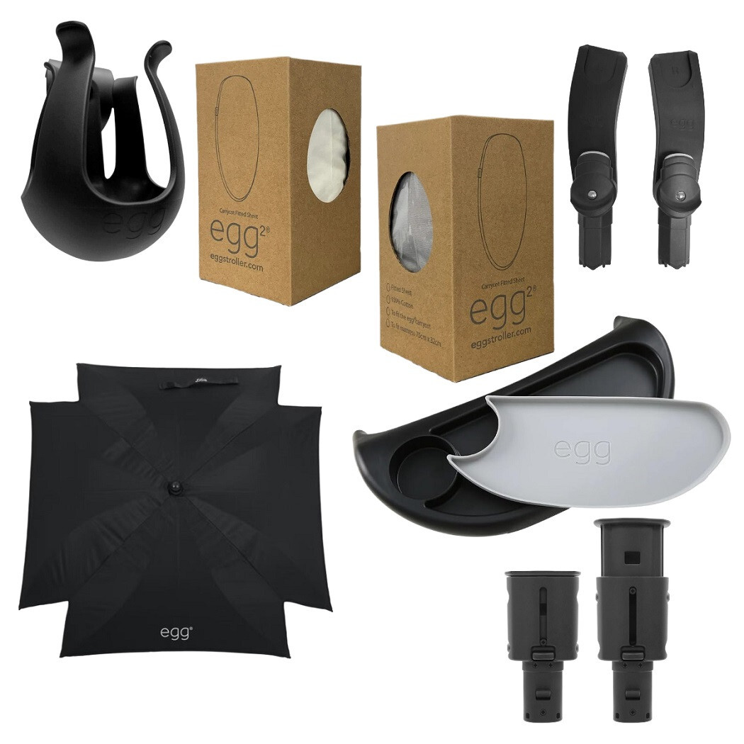 Accessori passeggino egg2 egg3 - porta tazze adattatori ombrellone lenzuola aderenti