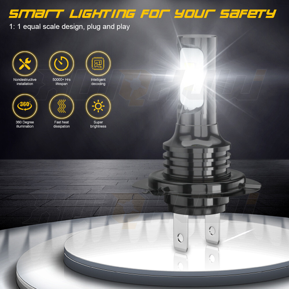 H7 LED Headlight Bulbs Kit For Kawasaki Ninja ZX6R 2013 2014 2015