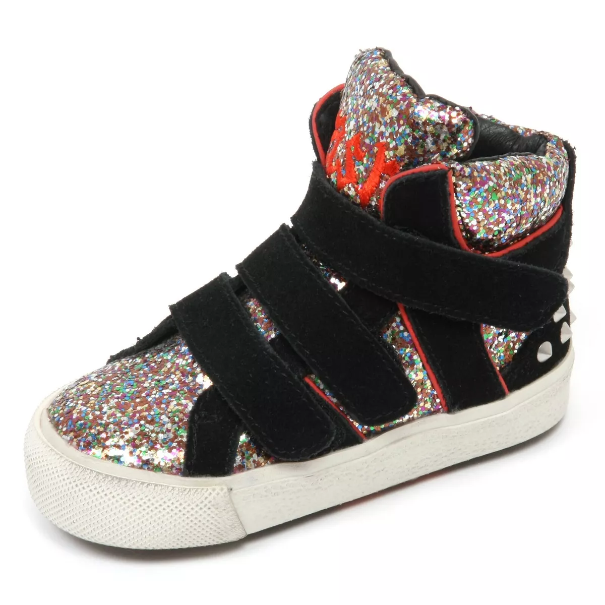 C8268 sneaker bimba ASH CHARLIE scarpa strappi nero glitter