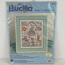 NEW Bucilla Two By Two Birth Record Cross Stitch Kit Noahs Ark 11x14 41773 1997