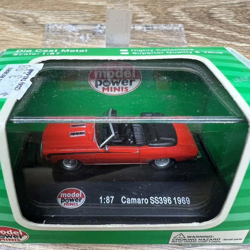 Model Power Minis 19253, 1969 Chevy Camaro SS396 Convertible, Red 1/87 HO Scale - Image 2 of 4