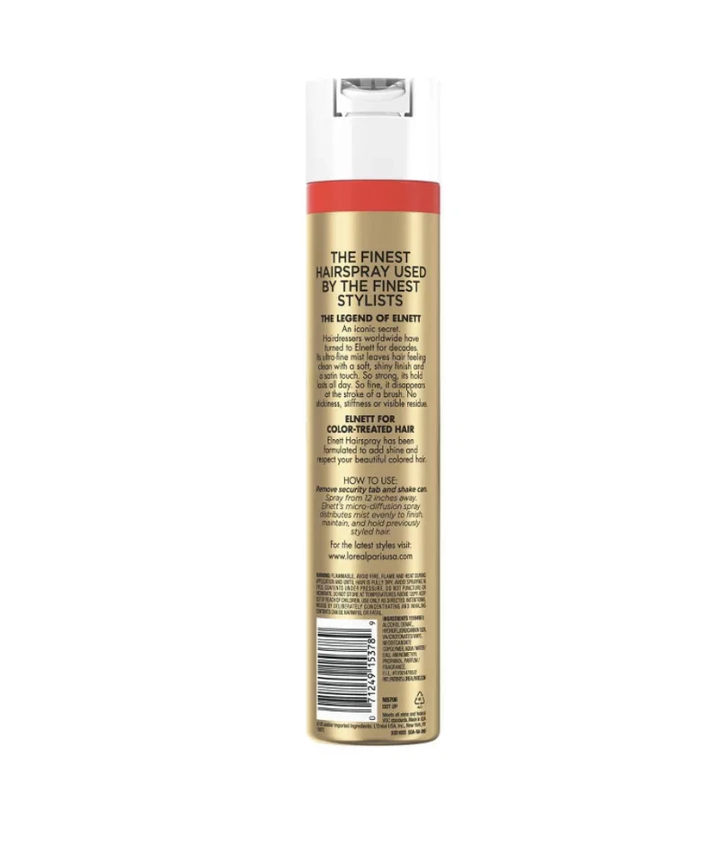 NEW L'Oreal Paris Elnett Satin Extra Strong Hold with UV Filter Hairspray 11oz - Image 2 of 2