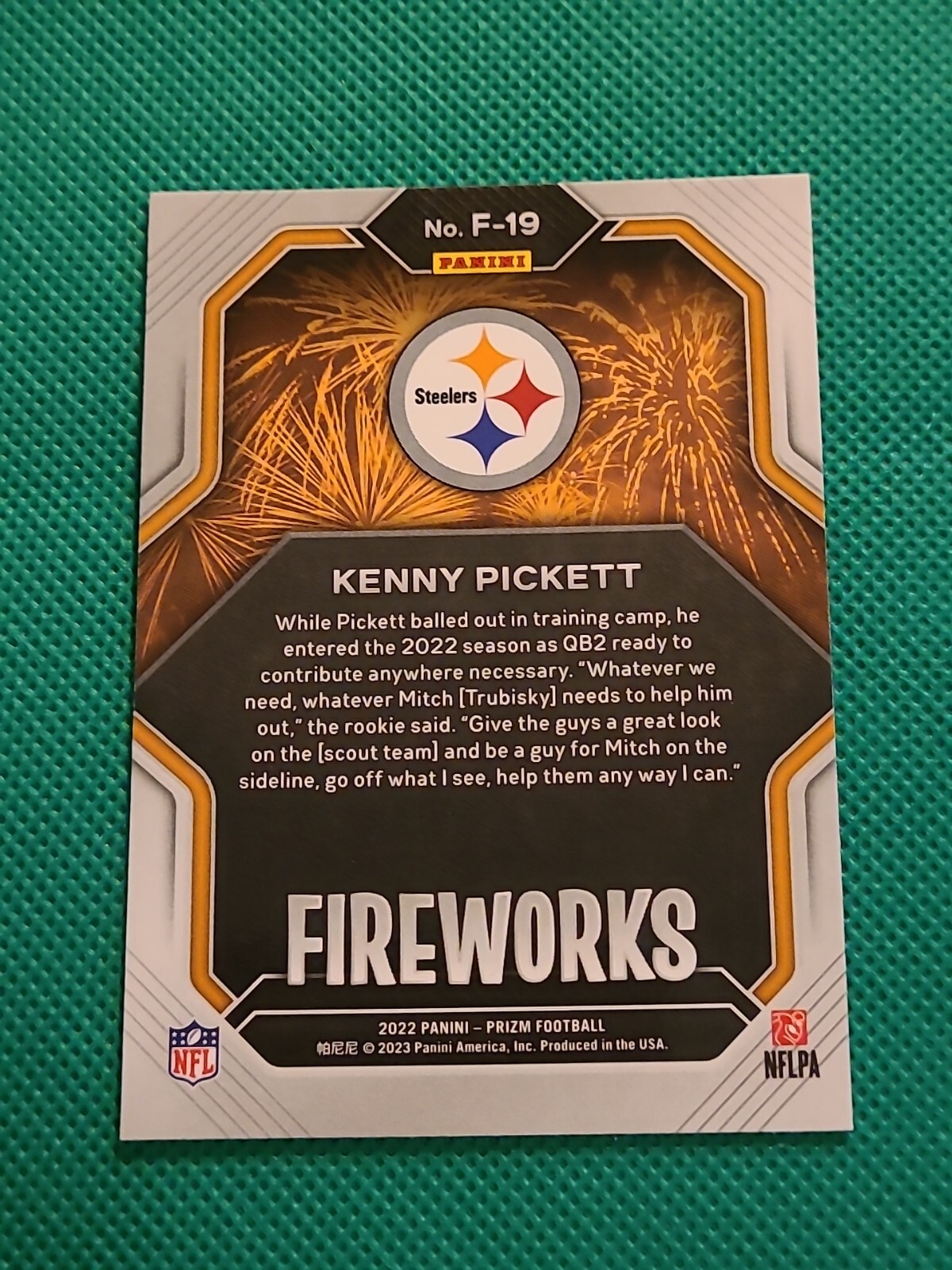 2022 Panini Prizm Kenny Pickett Fireworks F19 🏈🏈ROOKIE CARD eBay